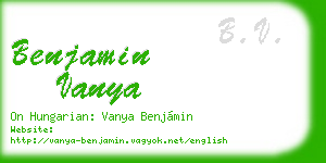 benjamin vanya business card